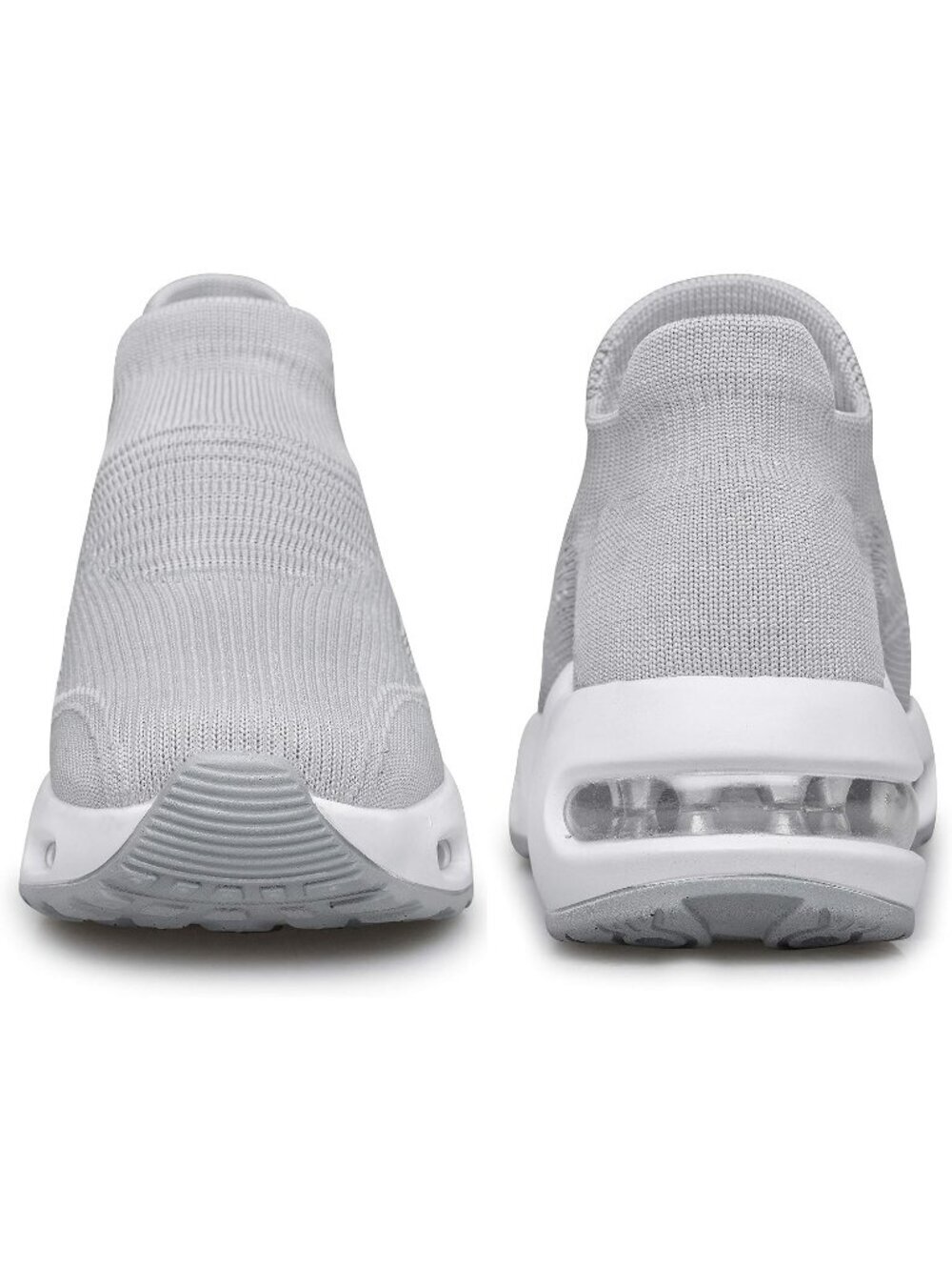 Women's Light Grey Nurse Mesh Cushion Platform Loafers Slip on Sock Sneaker - Picture 2 of 6